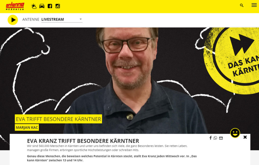 Antenne Kärnten: Eva Kranz trifft Marjan Kac Antenne Kärnten: Eva Kranz trifft Marjan Kac
